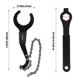 Oumers 6 Pcs Bicycle Repair Tool Set,3-in-1 Multitool Bike Cassette Removal Tool with Chain Whip Allen Wrench Includes Lock-Ring Remover,Crank Puller Bicycle Crank Tool