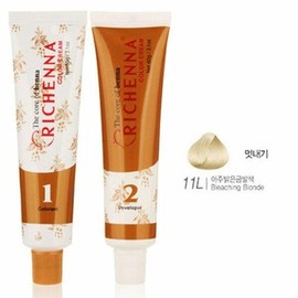 헤나추출물 부드러운향 헤어 염색약 11L 아주밝은금발 (WA82564) Henna Extract Soft Scent Hair Color 11L Very Light Blonde [Basic product]