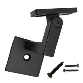 Affordable Stair Parts - Modern and Easy to Install - Heavy Duty Adjustable Handrail Bracket Support (Real Satin Black NOT Matte or Flat Color)