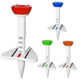 MZsplus Golf Tees Set of 4, Adjustable, 5 Levels, Adjustable Height, Great as a Present, Competition Prize (4 Pieces)