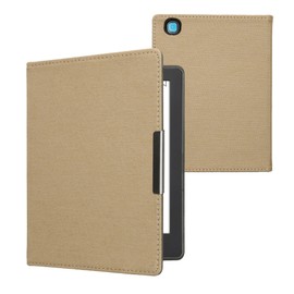 kwmobile Cover Compatible with Kobo Aura H2O Edition 2 - Case for E-Reader - Denim Look Fabric Flip Case - Beige