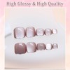 Short Square False Toe Nails - 24Pcs Cat Eye Press