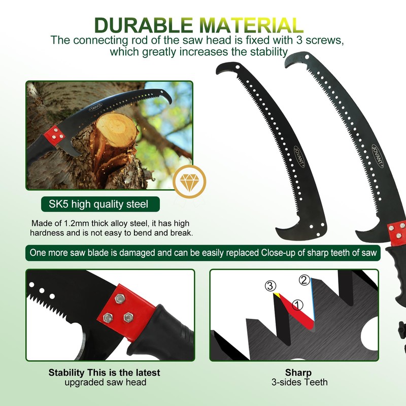 Jovant Manual Pole Saw,6.5-13 ft Extendable Pole with Double Lock
