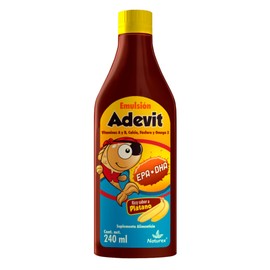 Adevit Emulsion 240 ml, Vitamina A y D, Calcio, Fosforo, Omega 3