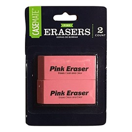 CASEMATE Smudge-Proof Pink Erasers 2 Count