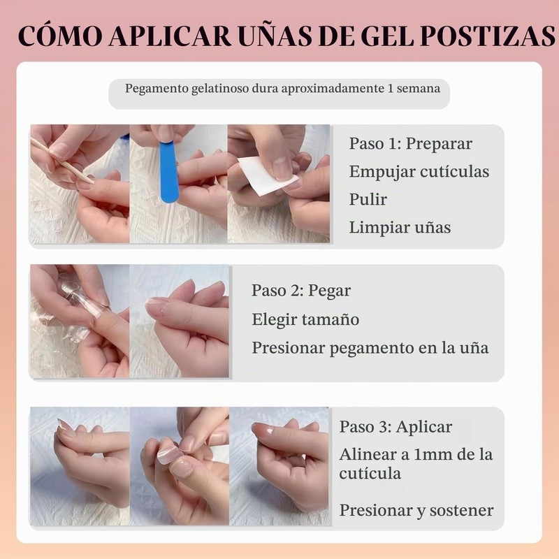 Woakess False Nail 1ml 24 Piezas U?as Postizas Cortas Largas