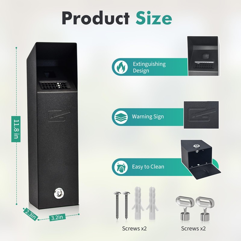 MHHQ Wall Mounted Trash Can Outdoor Commercial Receptacles Container Disposal