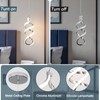 Modern Led Pendant Light Fixture, 15W Chrome Spiral Led Chandelier