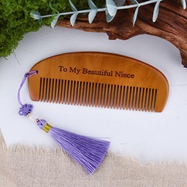 Niece Birthday Gift from Aunt Uncle To My Beautiful Niece Tassel Wood Massage Comb for Nieces Keepsake Graduation Christmas Gifts