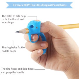firesara Pencil Grips for Kids Handwriting Top Class and Two Sizes Aid Grip Trainer Posture Correction Finger Grip for Kids, Adults, Arthritis Designed for Righties or Lefties(4Standard+2Large)