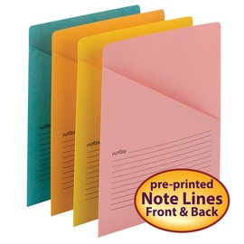 Smead Organized Up Notes Slash File Jacket, Letter Size, Assorted Colors, 12 per Pack (75427)