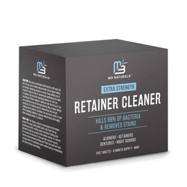 Retainer Cleaner Tablets Invisalign Cleaner FSA HSA Approved Remove Odors Discoloration Stains and Plaque 4 Month Supply Denture Cleansers Retainers Mouth Guards Denture Bath Mint - Size: 240 Count