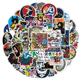 50 pcs Iconic Psychadelic Rock Collective Sticker Pack