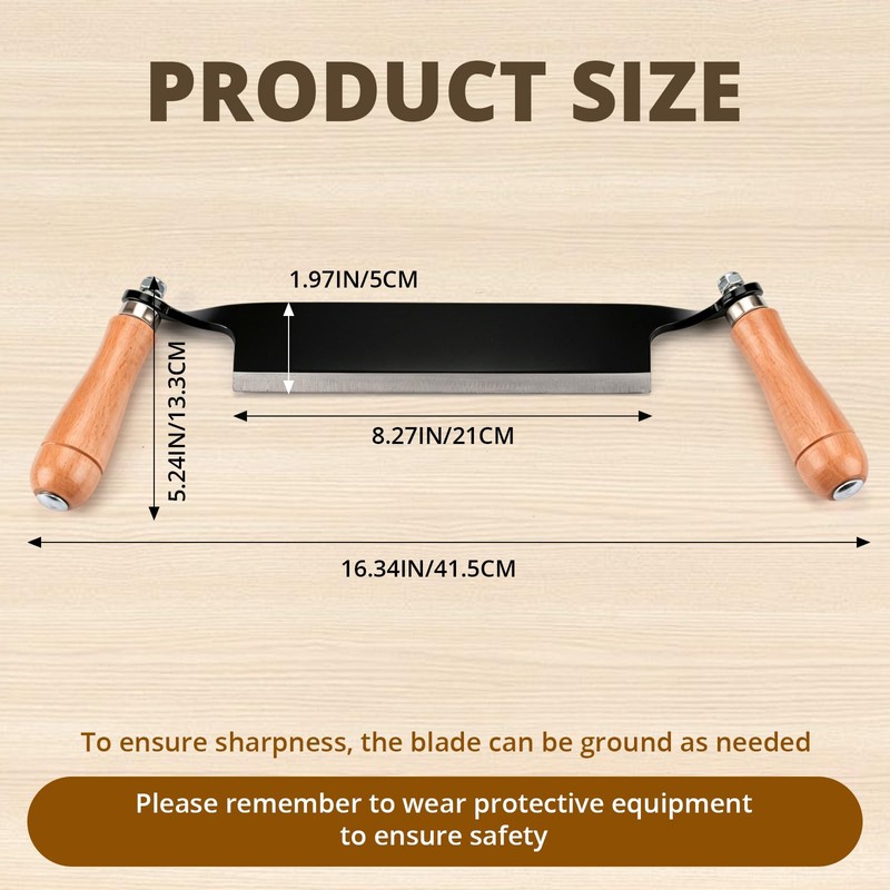 8 Inches Draw Knife Debarking Tool for Woodworking, Straight Draw