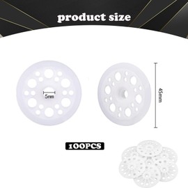 Plastic Washers, 100pcs Plastic Flat Washers, 50mm Polypropylene Washers for Screws for Fixing and Supporting Foam Insulation Panels, for Backer Board Insulation Boards