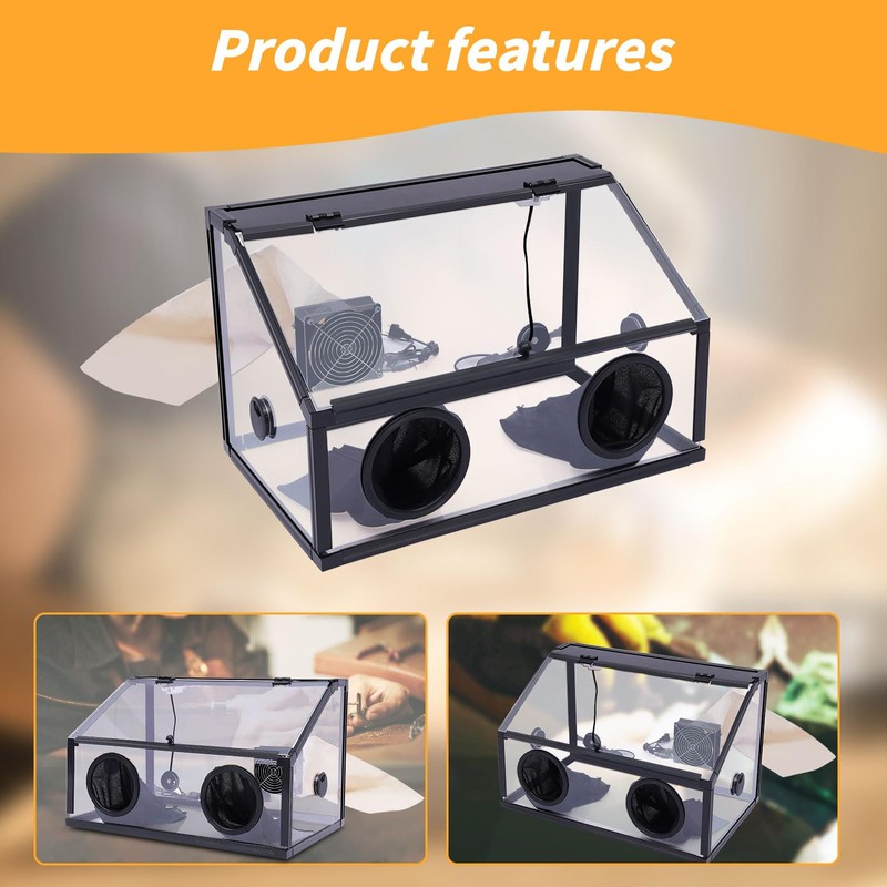 Fully Enclosed Dust Box,220V Electric Dust Hood Enclosed,Acrylic Grinding Table