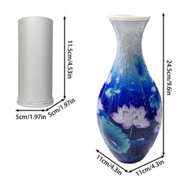 3D Puzzle Vase Unique Flower Vase for Adults Made by 160 Curved Plastic Puzzle Pieces, Vases for Flower Home Creative Gift for Parents & Housewarming