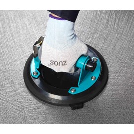 ZUOS 8" NEW Glass Suction Cup for Granite & Glass Lifting, (Suitable for flat and rough surfaces) Vacuum Suction Cup with Metal Handle and ABS Pump,350lbs Load Capacity (suction cup-B)