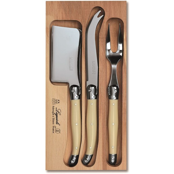 LAGUIOLE Set of 3 Stainless Steel Cheese Knives in Box - K70W