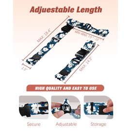 Slohif Luggage Straps to Connect Two Suitcases - Adjustable Add A Bag Suitcase Connector Strap Belt Accessories to Hold Suitcases Together for Travel Flower