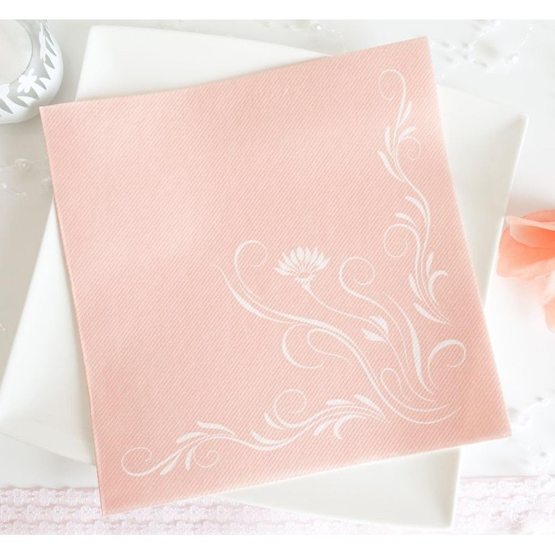 50 Serviettes Flowers 40 x 40 cm Fabric-Like Airlaid Elegantia,