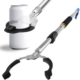 Frebuta Grabber Reacher Tool Heavy Duty,52.5in Reacher Grabber Pickup Tool Extra Long No Need Bend Trash Picker Upper Grabber Stainless Steels Tube with Sponge Handle for Seaside Garden and Yard