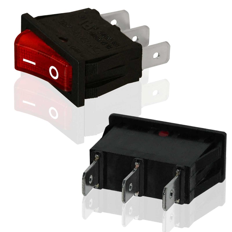Miayaya Zing Ear ZE-235L Rocker Switch Red Illuminated 16A 125VAC