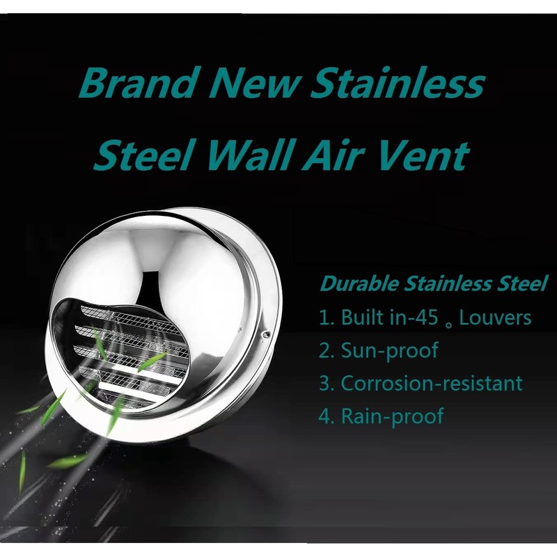8 Inch Wall Vent Cover Allvent Stainless Steel Round Exhaust