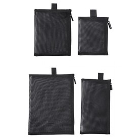 CARRY ALL BEFORE ONE Mesh Cosmetic Pouch, Set of 4, Thin Makeup Pouch, Mesh Pouch, Travel Pouch, Cosmetic Pouch, Cosmetics Storage, Small Items, Translucent, Zipper Closure, Business Trip, Travel,