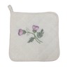 Plain Cream Quilted Kitchen Pot Holder Scottish Thistle Embroidery FREE