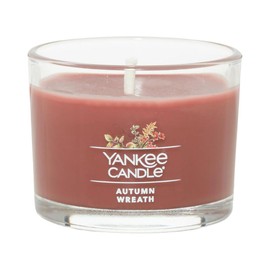 Yankee Candle Signature Votive Mini Candle Jar, Autumn Wreath Scent, Natural Soy Wax Blend Candle with Natural Fiber Wick, 1.3 OZ Glass Jar (Pack of 6)