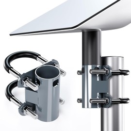 Forhandy Antenna Mast Pipe Mount Brackets for Satellite Dish, 30 mm - 50 mm Adjustable U-Shape for Starlink Bracket Adapter, Universal Flagpole Steel Pole Clamp for Roof Mounting