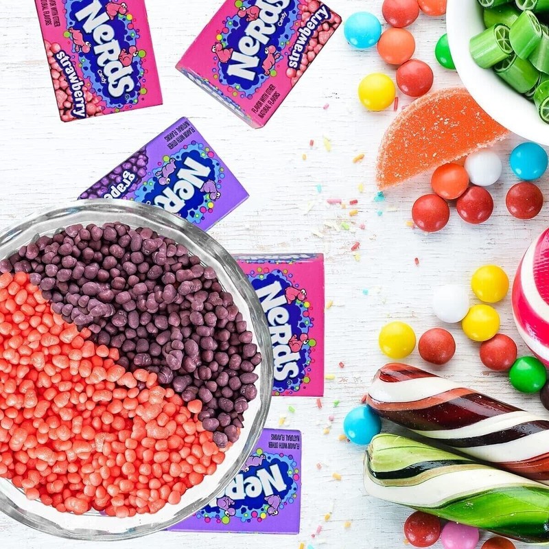 Ferrara Candy Company NERDS Grape & Strawberry Flavors, Mini Boxes,