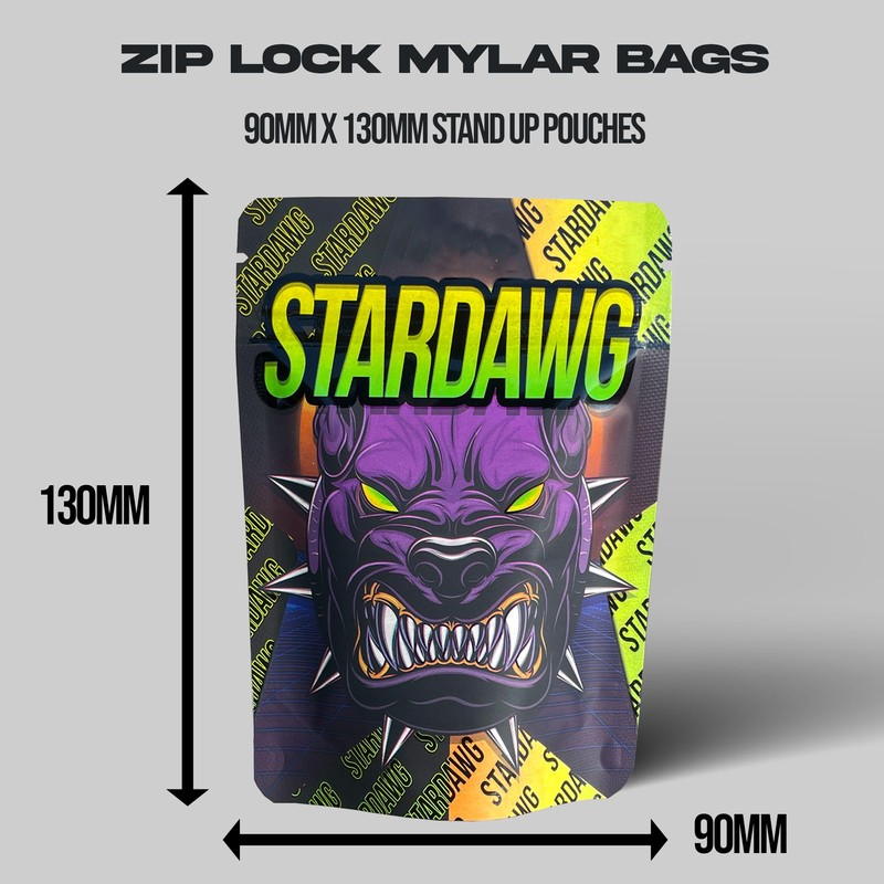 Stardawg Mylar bags 3.5g smell proof packaging (50)