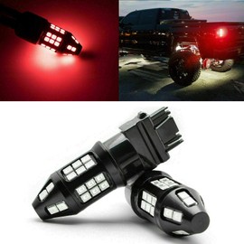 Xotic Tech Pair 40-SMD Pure Red 3157 3057 LED Strobe Flash 5-Times Brake Light Bulbs Compatible with Hyundai