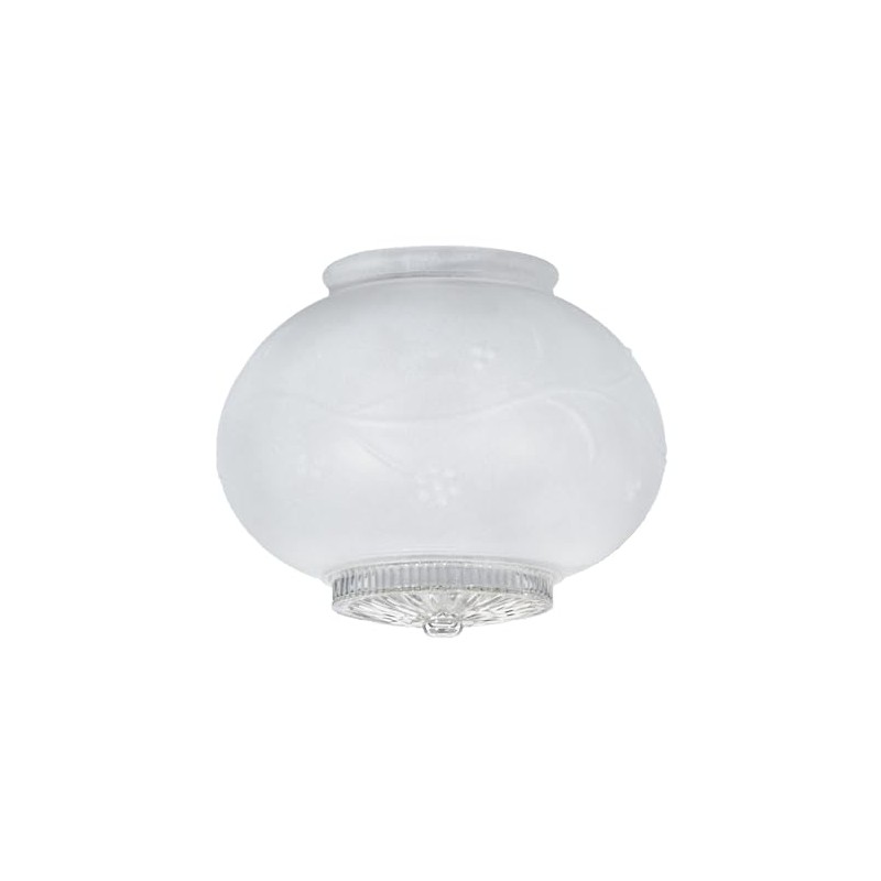 B&P Lamp® 5 Inch Hall White Glass Shade with Clear