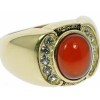 jkc Red Agate Natural Ruby Simulated Cz Accent 18K Gold