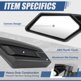 Auto Dynasty UTV Side Mirrors Convex Rear View Anti-Glare 360 Degrees Rotated Roll Cage Bar Mount Adjustment Handlebar Mount Universal for UTVs (For Maverick X3 715002898)
