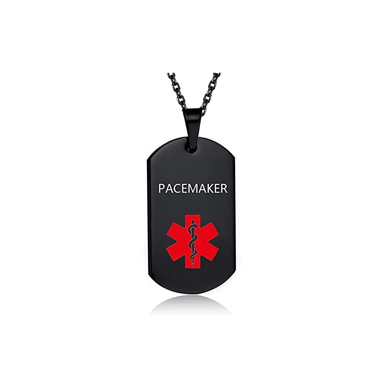 MZC Jewelry PACEMAKER Medical Alert Necklace for Men Women Stainless