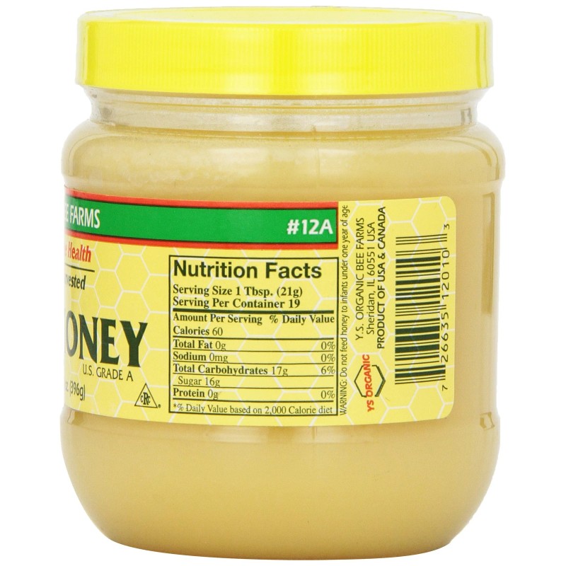 YS Organic Bee Farms Raw Honey 14 oz Unprocessed Yellow