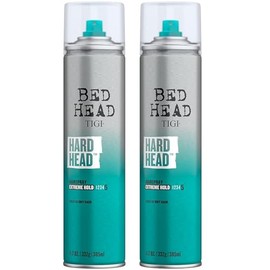 Bed Head TIGI Hard Head Hairspray for Extra Strong Hold - For All Hair Types - With Instant Dry & Natural Shine - Use on Dry Hair - Premium Hair Care Products for Women & Men - 11.7 oz (2 Pack)
