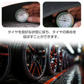 TVETE Tire Gauge, Tire Groove Gauge, Tire Air Gauge, Tire Depth Ruler, Tire Depth Ruler, Pointer Type Tire Gauge, Tire Depth Meter, For Motorcycles, Cars, Trucks, Buses, Storage Bag Included