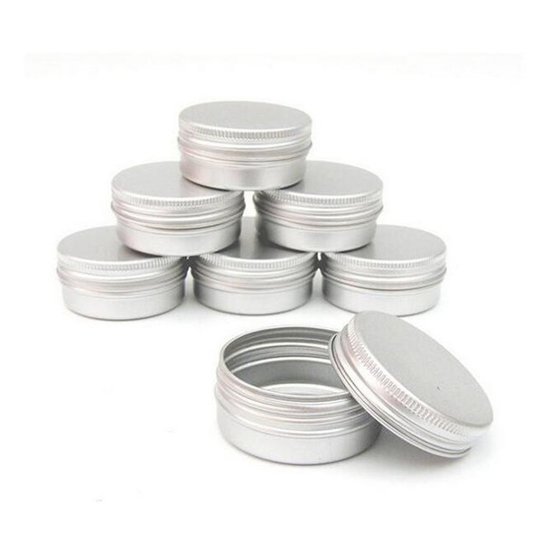 ericotry Pack of 12 Aluminum Tin Jars Round Pot Screw Cap Lid for Lip Balm Nail Art Cream Cosmetic Make Up Eye Shadow Powder Pot Jar Tin Case Container (10ML) (15ML)