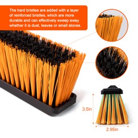 CLEANHOME 24”Push Broom Brush for Floor Cleaning with 65” Long Handle and Stiff Bristles, Heavy Duty Brush for Shop, Deck, Garage, Concrete,Indoor and Outdoor Broom,Orange