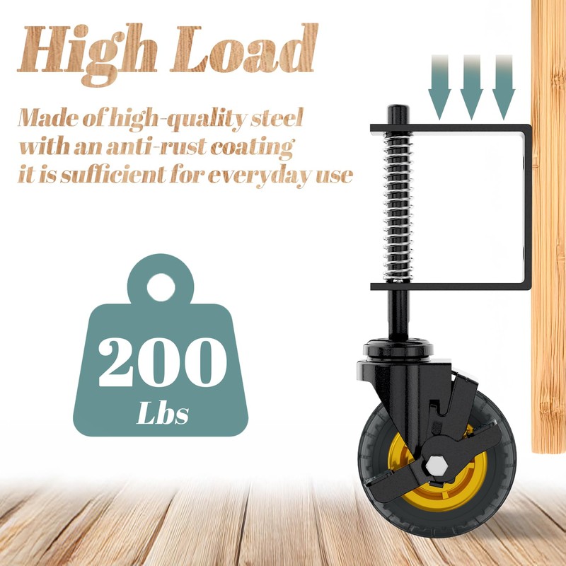 Lygoeege 2Packs Gate Wheel with Brake 4inch Gate Caster for