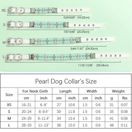 Black Dog Pearl Necklace Collar, Crystal Fancy Bling Pearl Puppy Collar Girl Rhinestone Cat Collar Luxury Beaded Necklace Diamond Pet Jewelry for XXS Xs Small Medium Female Dogs Cats, M