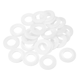 sourcing map 25Pcs M22 Nylon Flat Washers Plain Washer 22mm ID 42mm OD 3mm Thick Plastic Spacers for Screws Bolts Garden Faucet Plumbing Repair, White