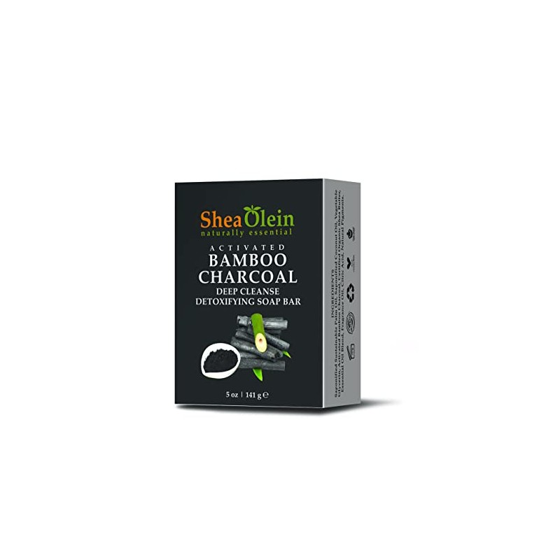 SheaOlein- ACTIVATED BAMBOO CHARCOAL DEEP CLEANSE DETOXIFYING SOAP BAR 5