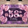 PAKBOOM Happy 58th Birthday Banner Backdrop - 58 Birthday Party