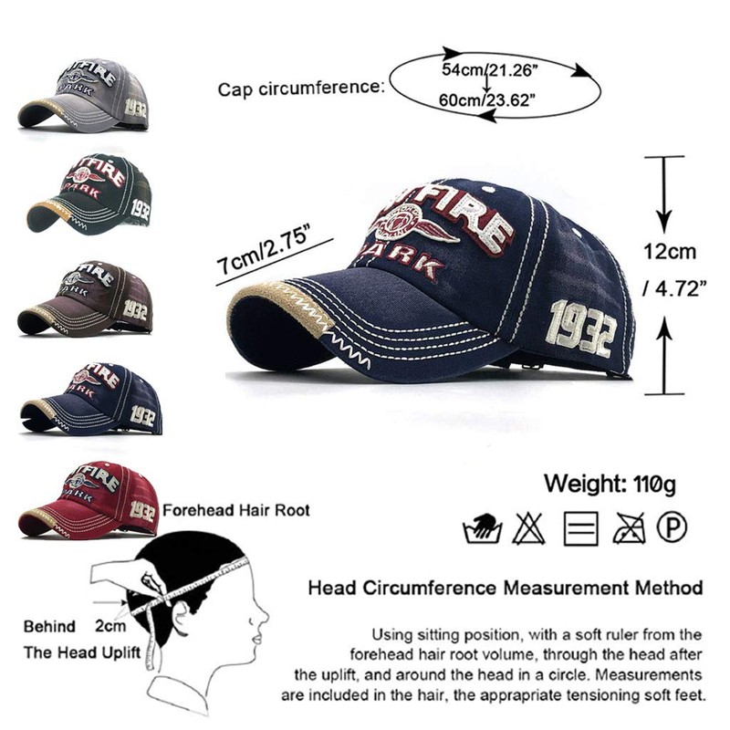 CheChury Distressed Baseball Cap, Unisex Retro Baseball Cap, Adjustable Leisure